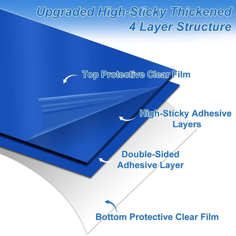 Boxalls Sticky Mat Tacky Adhesive Pads 300 Sheets, 30 Sheets/Pack, 18'' x 24''/ 45 x 60 cm, Thickened Cleaning Mats for Shoes, Construction, Cleanroom, Laboratories, Hospitals, Dogs, Pets, Home- Blue - Image 2